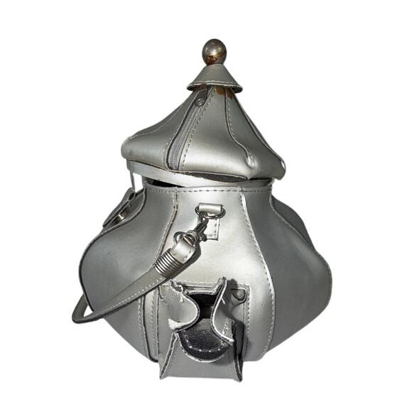 Pylones Design Lucas Tea Pot Purse Silver Unique Bag Needs TLC - Picture 5 of 9